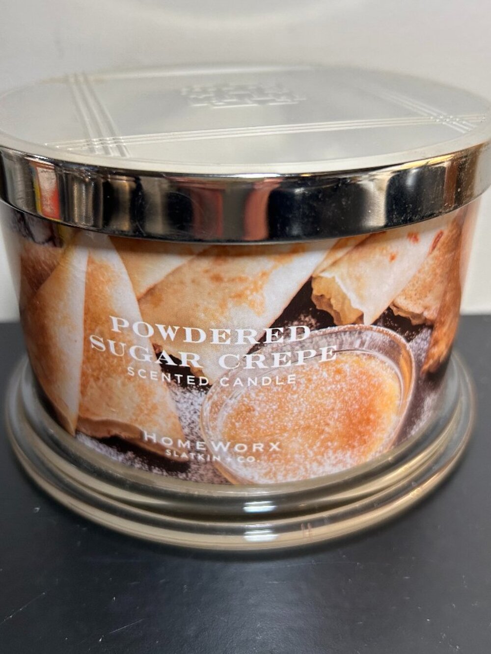 HomeWorx by Slatkin Powdered Sugar Crepe 4-Wick 18oz Candle NEW